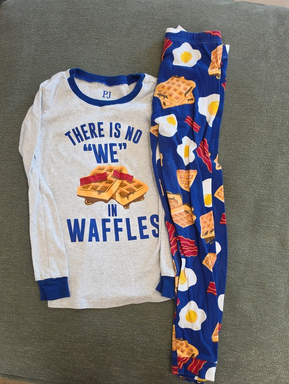 Place Graphic Breakfast Pajama Set - "There Is No 'We' In Waffles"